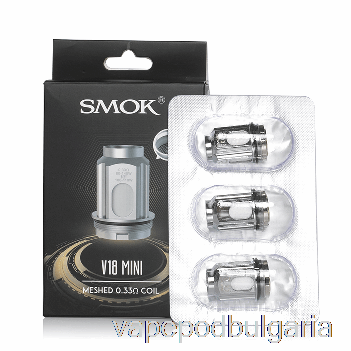 Vape 10000 Дръпки Smok Tfv18 мини резервни бобини 0.33ohm Tfv18 мини мрежести бобини